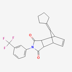 molecular formula C21H18F3NO2 B11521823 8-cyclopentylidene-2-[3-(trifluoromethyl)phenyl]-3a,4,7,7a-tetrahydro-1H-4,7-methanoisoindole-1,3(2H)-dione 