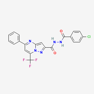 N'-[(4-chlorophenyl)carbonyl]-5-phenyl-7-(trifluoromethyl)pyrazolo[1,5-a]pyrimidine-2-carbohydrazide