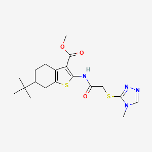 methyl 6-tert-butyl-2-({[(4-methyl-4H-1,2,4-triazol-3-yl)sulfanyl]acetyl}amino)-4,5,6,7-tetrahydro-1-benzothiophene-3-carboxylate