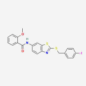 molecular formula C22H17IN2O2S2 B11521879 N-{2-[(4-iodobenzyl)sulfanyl]-1,3-benzothiazol-6-yl}-2-methoxybenzamide 