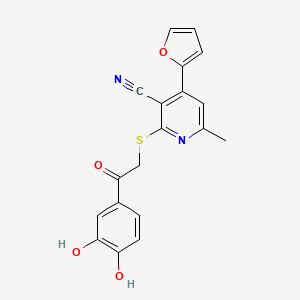 2-{[2-(3,4-Dihydroxyphenyl)-2-oxoethyl]sulfanyl}-4-(furan-2-yl)-6-methylpyridine-3-carbonitrile