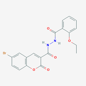 molecular formula C19H15BrN2O5 B11521911 6-bromo-N'-[(2-ethoxyphenyl)carbonyl]-2-oxo-2H-chromene-3-carbohydrazide 