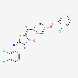 (2Z,5E)-5-{4-[(2-chlorobenzyl)oxy]benzylidene}-2-[(2,3-dichlorophenyl)imino]-1,3-thiazolidin-4-one