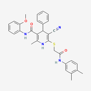 5-cyano-6-({2-[(3,4-dimethylphenyl)amino]-2-oxoethyl}sulfanyl)-N-(2-methoxyphenyl)-2-methyl-4-phenyl-1,4-dihydropyridine-3-carboxamide