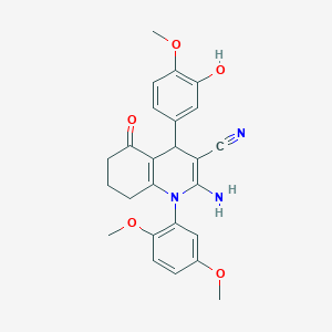 2-Amino-1-(2,5-dimethoxyphenyl)-4-(3-hydroxy-4-methoxyphenyl)-5-oxo-1,4,5,6,7,8-hexahydroquinoline-3-carbonitrile