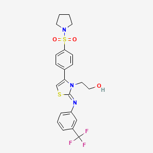 2-[(2Z)-4-[4-(pyrrolidin-1-ylsulfonyl)phenyl]-2-{[3-(trifluoromethyl)phenyl]imino}-1,3-thiazol-3(2H)-yl]ethanol