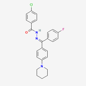 4-Chloro-N'-[(Z)-(4-fluorophenyl)[4-(piperidin-1-YL)phenyl]methylidene]benzohydrazide