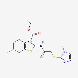 ethyl 6-methyl-2-({[(4-methyl-4H-1,2,4-triazol-3-yl)sulfanyl]acetyl}amino)-4,5,6,7-tetrahydro-1-benzothiophene-3-carboxylate