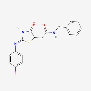 N-benzyl-2-{(2Z)-2-[(4-fluorophenyl)imino]-3-methyl-4-oxo-1,3-thiazolidin-5-yl}acetamide