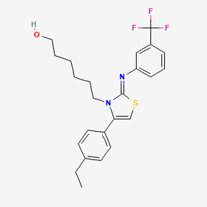 molecular formula C24H27F3N2OS B11522092 6-[(2Z)-4-(4-ethylphenyl)-2-{[3-(trifluoromethyl)phenyl]imino}-1,3-thiazol-3(2H)-yl]hexan-1-ol 