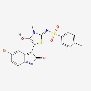 N-[(2Z,5Z)-5-(5-bromo-2-oxo-1,2-dihydro-3H-indol-3-ylidene)-3-methyl-4-oxo-1,3-thiazolidin-2-ylidene]-4-methylbenzenesulfonamide