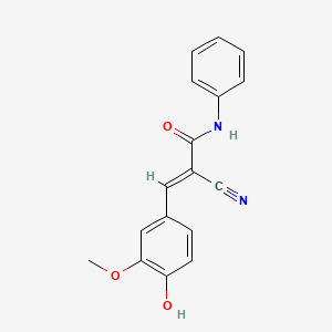 molecular formula C17H14N2O3 B11522115 (2E)-2-cyano-3-(4-hydroxy-3-methoxyphenyl)-N-phenylprop-2-enamide 