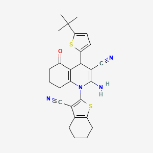 2-Amino-4-(5-tert-butylthiophen-2-yl)-1-(3-cyano-4,5,6,7-tetrahydro-1-benzothiophen-2-yl)-5-oxo-1,4,5,6,7,8-hexahydroquinoline-3-carbonitrile