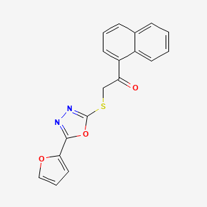 Ethanone, 2-[5-(2-furyl)-1,3,4-oxadiazol-2-yl]thio-1-(1-naphthyl)-