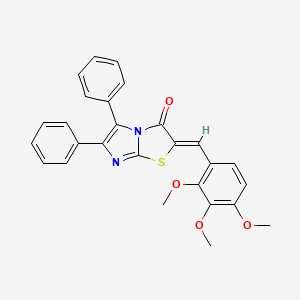 (2Z)-5,6-diphenyl-2-(2,3,4-trimethoxybenzylidene)imidazo[2,1-b][1,3]thiazol-3(2H)-one