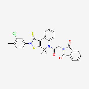 2-{2-[2-(3-chloro-4-methylphenyl)-4,4-dimethyl-1-thioxo-1,4-dihydroisothiazolo[5,4-c]quinolin-5(2H)-yl]-2-oxoethyl}-1H-isoindole-1,3(2H)-dione