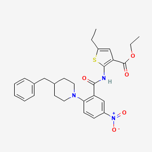 Ethyl 2-({[2-(4-benzylpiperidin-1-yl)-5-nitrophenyl]carbonyl}amino)-5-ethylthiophene-3-carboxylate