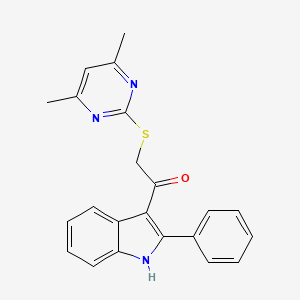 2-[(4,6-dimethylpyrimidin-2-yl)sulfanyl]-1-(2-phenyl-1H-indol-3-yl)ethanone