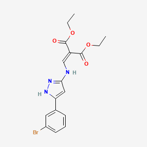 diethyl ({[3-(3-bromophenyl)-1H-pyrazol-5-yl]amino}methylidene)propanedioate