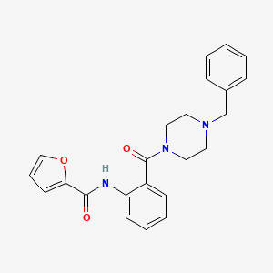 molecular formula C23H23N3O3 B11522214 N-[2-(4-benzylpiperazine-1-carbonyl)phenyl]furan-2-carboxamide 