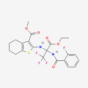 Methyl 2-[(3-ethoxy-1,1,1-trifluoro-2-{[(2-fluorophenyl)carbonyl]amino}-3-oxopropan-2-yl)amino]-4,5,6,7-tetrahydro-1-benzothiophene-3-carboxylate