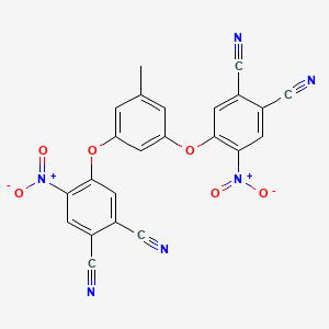 molecular formula C23H10N6O6 B11522240 4-[3-(4,5-Dicyano-2-nitrophenoxy)-5-methylphenoxy]-5-nitrobenzene-1,2-dicarbonitrile 