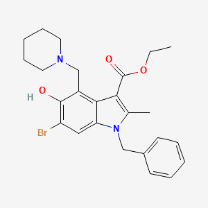 ethyl 1-benzyl-6-bromo-5-hydroxy-2-methyl-4-(piperidin-1-ylmethyl)-1H-indole-3-carboxylate