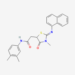 N-(3,4-dimethylphenyl)-2-[(2E)-3-methyl-2-(naphthalen-1-ylimino)-4-oxo-1,3-thiazolidin-5-yl]acetamide