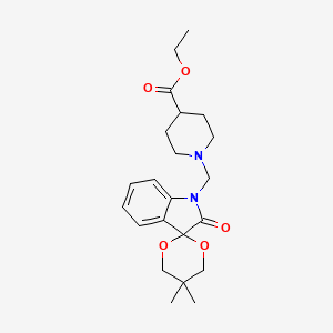 Ethyl 1-({5,5-dimethyl-2'-oxo-1',2'-dihydrospiro[1,3-dioxane-2,3'-indol]-1'-YL}methyl)piperidine-4-carboxylate