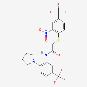 2-{[2-nitro-4-(trifluoromethyl)phenyl]sulfanyl}-N-[2-(pyrrolidin-1-yl)-5-(trifluoromethyl)phenyl]acetamide