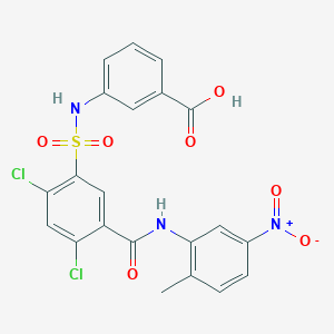 3-[({2,4-Dichloro-5-[(2-methyl-5-nitrophenyl)carbamoyl]phenyl}sulfonyl)amino]benzoic acid