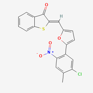 (2Z)-2-{[5-(5-chloro-4-methyl-2-nitrophenyl)furan-2-yl]methylidene}-1-benzothiophen-3(2H)-one