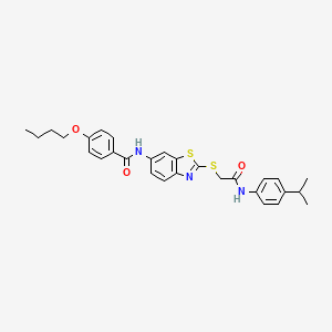 4-butoxy-N-{2-[(2-oxo-2-{[4-(propan-2-yl)phenyl]amino}ethyl)sulfanyl]-1,3-benzothiazol-6-yl}benzamide