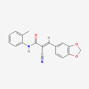 (2E)-3-(1,3-benzodioxol-5-yl)-2-cyano-N-(2-methylphenyl)prop-2-enamide