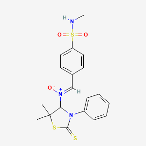 (5,5-dimethyl-3-phenyl-2-thioxo-1,3-thiazolan-4-yl)((Z)-1-{4-[(methylamino)sulfonyl]phenyl}methylidene)ammoniumolate