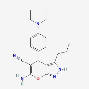 6-Amino-4-[4-(diethylamino)phenyl]-3-propyl-1,4-dihydropyrano[2,3-c]pyrazole-5-carbonitrile