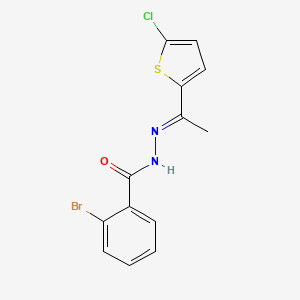 2-bromo-N'-[(1E)-1-(5-chlorothiophen-2-yl)ethylidene]benzohydrazide