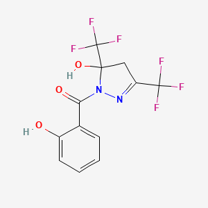 [5-hydroxy-3,5-bis(trifluoromethyl)-4,5-dihydro-1H-pyrazol-1-yl](2-hydroxyphenyl)methanone