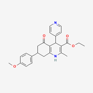 Ethyl 7-(4-methoxyphenyl)-2-methyl-5-oxo-4-(pyridin-4-yl)-1,4,5,6,7,8-hexahydroquinoline-3-carboxylate