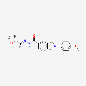 molecular formula C21H19N3O3 B11522455 N'-[(E)-furan-2-ylmethylidene]-2-(4-methoxyphenyl)-2,3-dihydro-1H-isoindole-5-carbohydrazide 