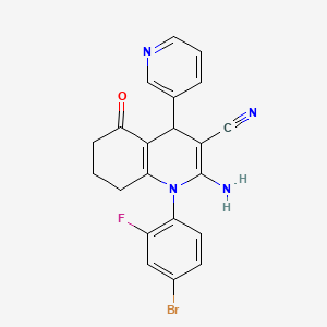 2-Amino-1-(4-bromo-2-fluorophenyl)-5-oxo-4-(pyridin-3-yl)-1,4,5,6,7,8-hexahydroquinoline-3-carbonitrile