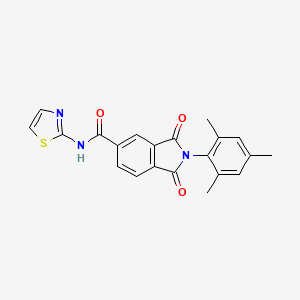 1,3-dioxo-N-(1,3-thiazol-2-yl)-2-(2,4,6-trimethylphenyl)isoindole-5-carboxamide