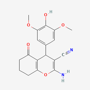 2-amino-4-(4-hydroxy-3,5-dimethoxyphenyl)-5-oxo-5,6,7,8-tetrahydro-4H-chromene-3-carbonitrile