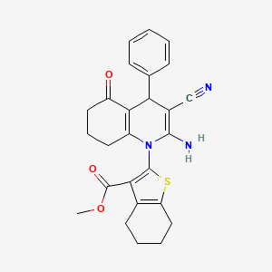 methyl 2-(2-amino-3-cyano-5-oxo-4-phenyl-5,6,7,8-tetrahydroquinolin-1(4H)-yl)-4,5,6,7-tetrahydro-1-benzothiophene-3-carboxylate