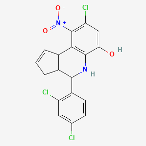 8-chloro-4-(2,4-dichlorophenyl)-9-nitro-3a,4,5,9b-tetrahydro-3H-cyclopenta[c]quinolin-6-ol