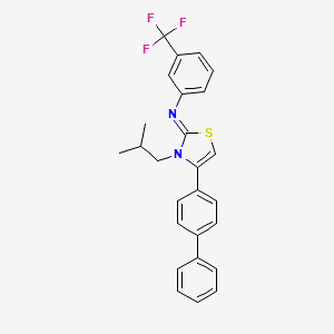 N-[(2Z)-4-(biphenyl-4-yl)-3-(2-methylpropyl)-1,3-thiazol-2(3H)-ylidene]-3-(trifluoromethyl)aniline