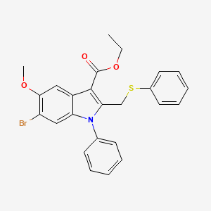 ethyl 6-bromo-5-methoxy-1-phenyl-2-[(phenylsulfanyl)methyl]-1H-indole-3-carboxylate