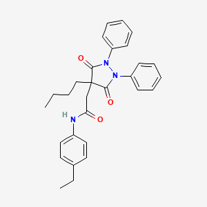 2-(4-butyl-3,5-dioxo-1,2-diphenylpyrazolidin-4-yl)-N-(4-ethylphenyl)acetamide