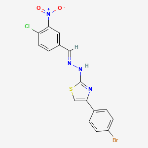 (2E)-4-(4-bromophenyl)-2-[(2E)-(4-chloro-3-nitrobenzylidene)hydrazinylidene]-2,3-dihydro-1,3-thiazole