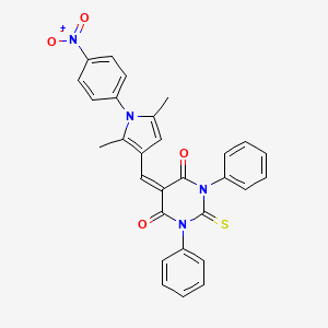 5-{[2,5-dimethyl-1-(4-nitrophenyl)-1H-pyrrol-3-yl]methylidene}-1,3-diphenyl-2-thioxodihydropyrimidine-4,6(1H,5H)-dione